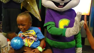 Chuck E Cheese and friends sing Happy Birthday to Toddler