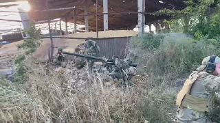 Pro-Ukrainian Chechen fighters from Sheikh Mansur battalion in action against Russian occupiers