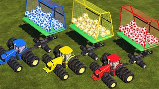 KING OF THE FARMERS! HAY BALING WITH AMAZING LOADER TRAILERS and 16 WHEELS JOHN DEERE TRACTORS! FS19