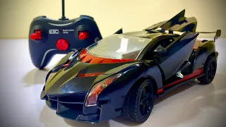 Rc Black Lamborghini Unboxing || Remote control Lamborghini testing and full review