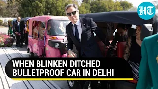Blinken ditches high-security motorcade, takes auto to reach U.S. Embassy in Delhi | Watch