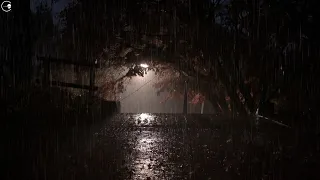 Relieve insomnia with heavy rain in the park at night, fall asleep instantly,rain sound ASMR lullaby
