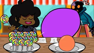 1 VS 100 LAYERS FOOD CHALLENGE FNF Carol & Whitty Eat Candy | FNF ANIMATION MUKBANG