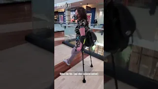 Ak Amputee Crutching at the mall