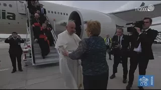 L'arrivo di Papa Francesco in Cile