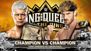 WWE 2K24 | Cody Rhodes Vs Logan Paul - Champion Vs Champion | King & Queen Of The Ring