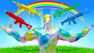 The RAINBOW IRON MAN Challenge in Fortnite!