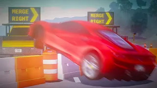 Stolen Ferrari JUMPS OVER Highway Construction - ERLC Roleplay
