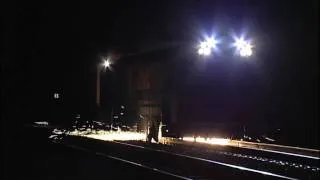 Southern Pacific RXR LORAM  Rail Grinding BIG Night  Fireworks