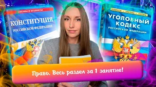 Разбор всего раздела «Право» | Повторяем 16 тем за 1 занятие! | ЕГЭ обществознание