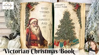 Victorian Christmas Book using IOD Moulds & Stamps | Vintage Style | Easy Trash to Treasure Crafts