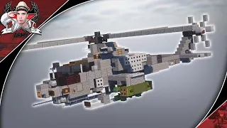 Minecraft: Modern AH-1Z "Viper" | Attack Helicopter Tutorial (In-Flight + Landed Version)