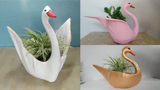 Garden Ideas | 3 Unique Swan Pot Project From Amazing Decor Planters At Home | Cement Craft Ideas