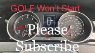 VW Golf MK6 1.6 tdi Won’t start Wont crank fix