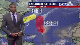 Two tropical disturbances may gain strength in Atlantic