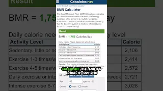 How to calculate your BMR.  Use this FREE BMR calculator tool.  Simple way to lose weight.  #shorts