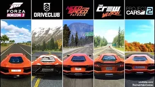 NFS Payback vs. Forza Horizon 3 vs. DriveClub vs. The Crew vs. Project CARS 2 | Aventador Comparison