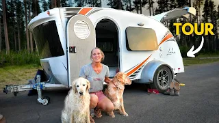 Solo Female and 2 Dogs Living In a Teardrop Trailer