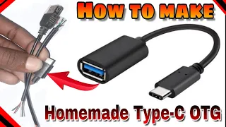 How to make a Type-C otg cable at home with a damage charger | Type-c OTG Cable at home