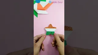 DIY- Tricolour Craft |इस तरह बनाए Republic /Independence Day के लिए Badges  #shorts #youtubeshorts