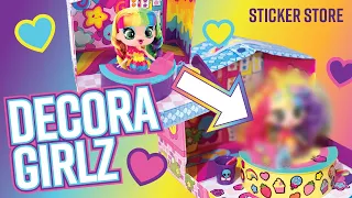 DECORA GIRLZ Mini Fashion Doll Review & Restyle - Sticker Store Blind Box Rainbow Doll with Case