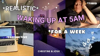 *REALISTIC* waking up at 5AM for a WEEK | productive vlog, morning & night routines, mini book haul