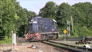 Two trains in Palmer, MA - NECR & CSX - 6/2023