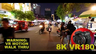 PHNOM PENH AT NIGHT no lockdowns, where are the tourists? 8K 4K VR180 3D (Travel Videos ASMR Music)