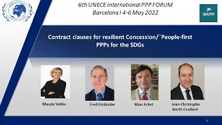 UNECE Forum May 2022 | Roundtable on contract clauses for resilient concession PfPPPs for the SDGs
