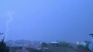 Severe Thunderstorm with Torrential Rain, Close Lightning, Power Outage. Braga 13th October 2023