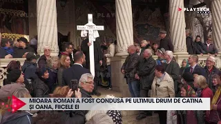 Imagini de la înmormântarea Mioarei Roman. Condusă pe ultimul drum de fiice, fără fostul ei soț