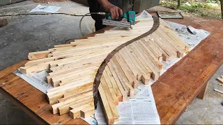 Woodworking Masterpiece From Discarded Wood // A Table With Fancy And Unique Design - DIY!