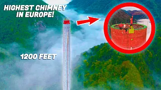 CLIMBING THE HIGHEST CHIMNEY IN EUROPE! (1200 FEET)
