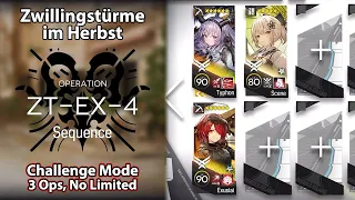 [Arknights] Zwillingstürme im Herbst | ZT-EX-4 Challenge Mode (3 Operators Clear, No Limited)