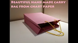 #DIY#paper#craft#papaercraft#paperbag#carrybag DIY! Beautiful Paper Carry Bag with Chart paper