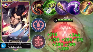 FULL DAMAGE BUILD YU ZHONG IS TOO SOFT IN LATE GAME? ARE YOU KIDDING ME!? | YU ZHONG TOP GLOBAL