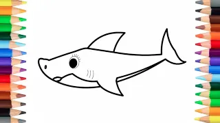 Learn How to Draw Pink Mommy Shark | Easy Drawing for Kids @coloringforkids01