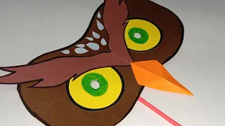How to make Owl mask / Animal mask owl making idea / Easy owl mask making idea