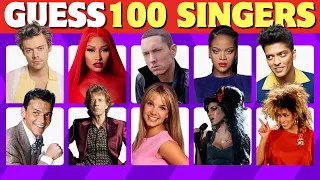 Guess the SINGER in 3 Seconds - 100 Famous Singers 🎤💯