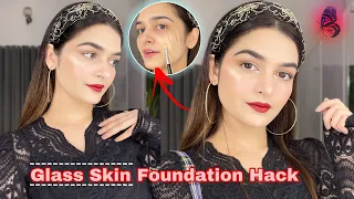 Glass Skin Foundation Hack || Smooth Long Lasting Foundation For Summers || SUPER GLOWY