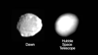 Dawn and Hubble Views of Vesta