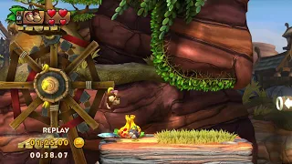 DKC Tropical Freeze - Time Attack - Rickety Rafters (W3-A) (Shiny Gold Medal, 1:05.72)