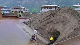 Barge unloading large ore!  Videos to help you relax