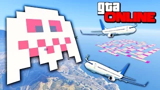 БОЙНЯ САМОЛЕТОВ ВОКРУГ ГИГАНТСКОГО ПРИЗРАКА ИЗ PACMAN В GTA 5 ONLINE