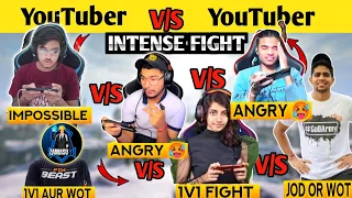 😱YouTubers vs YouTuber Intense Fight 🔥|GoDTusharOP,Zamasu,MevXArmy,RavanXPro,ClutchQueen,GoDPraveen