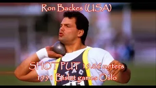 Ron Backes (USA) SHOT PUT 19.06 meters 1991 Bislet games Oslo.