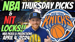 HUGE NBA LOCK!! NBA Picks Today 4/4/2024 | Free NBA Picks, Predictions & Sports Betting Advice