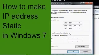 How to make a Static IP address in Windows 7