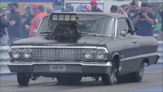 The blown impala "Gudfar" vs the twin turbo Impala of Larry Baker