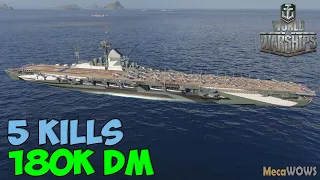 World of WarShips | Graf Zeppelin | 5 KILLS | 180K Damage - Replay Gameplay 4K 60 fps